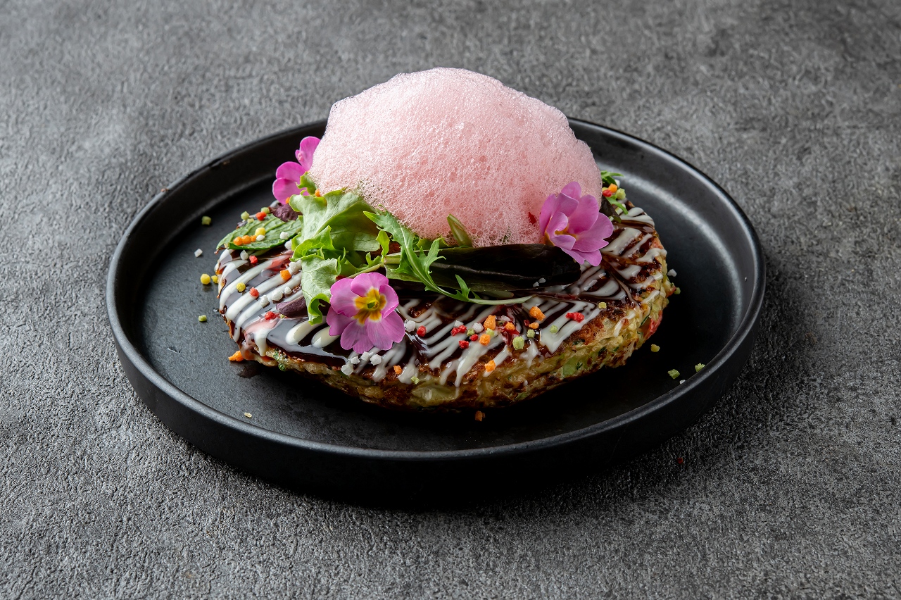 ふわふわ桜泡と旬菜のふわとろ焼